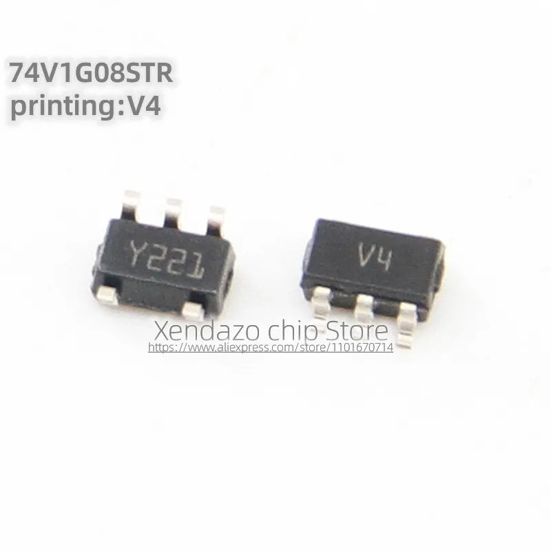 10pcs/lot 74V1G08STR 74V1G08S Silk screen printing V4 SOT23-5 package Original genuine Single 2-input AND gate logic chip