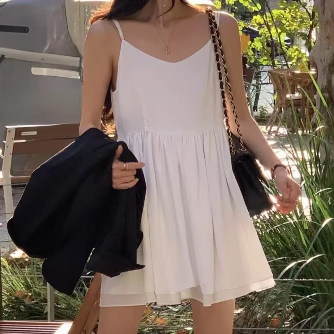 Jupe amincissante à bretelles Dr pour femmes, taille haute, Design superposé en v, t-shirt aux couleurs, jupe gâteau en tissu doux pour les déplacements, été