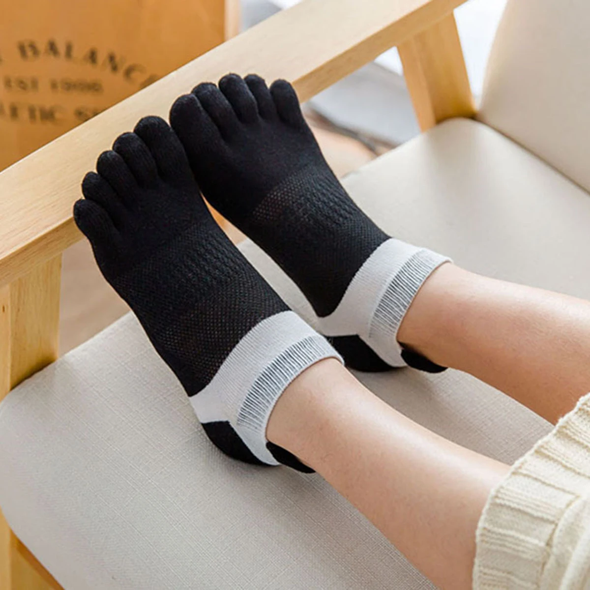 

New Women's Five Toe Socks Sports Jacquard Five Toe Socks Five Toe Comfortable Socks