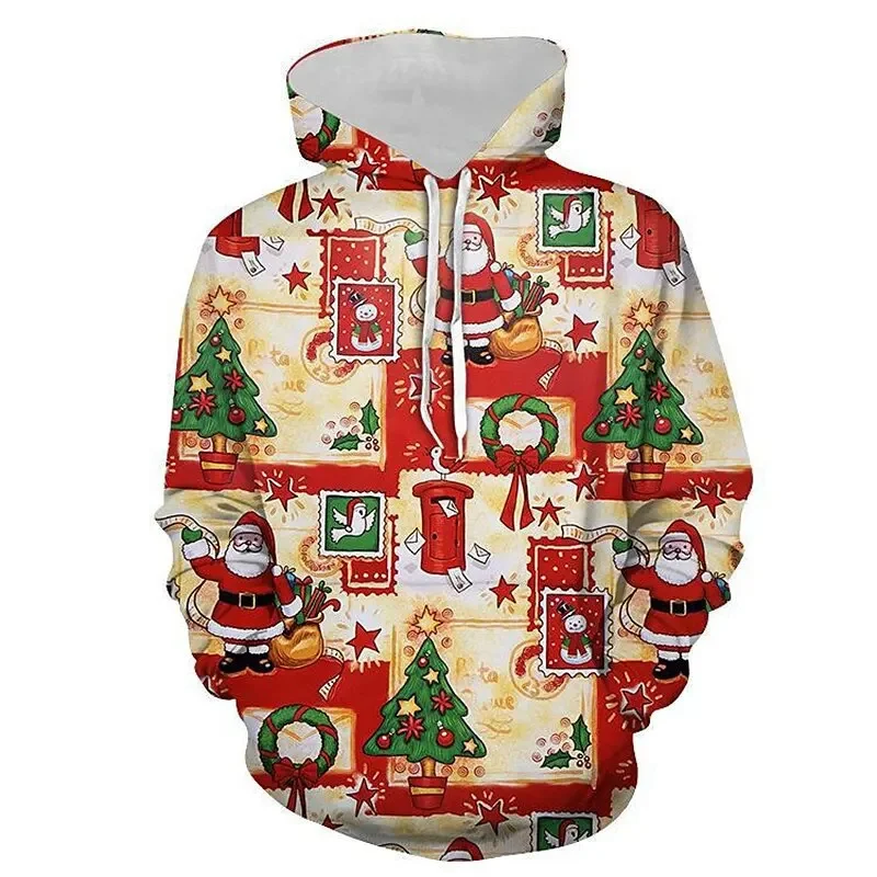 

Funny Santa Claus Graphic Sweatshirts Merry Christmas Gifts 3D Printed Hoodies For Men Clothes Xmas Elk Y2k Kids Tracksuit Hoody