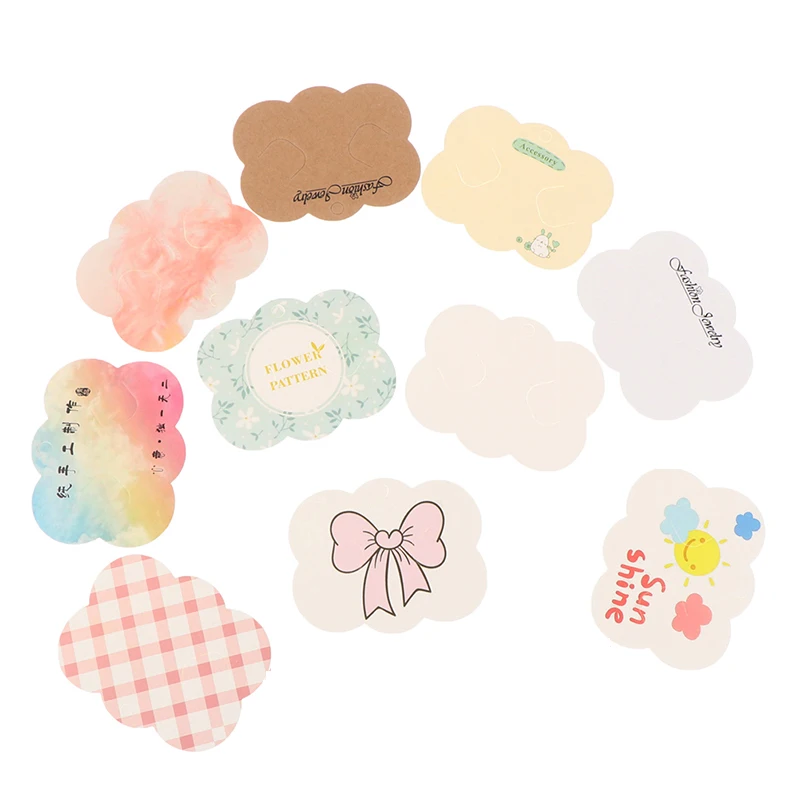 50Pcs 9*6cm Cloud Shape Display Packaging Cardboard Tags Handmade Hair Clips Card Hairpins Krafts Paper For DIY Hair Jewelry