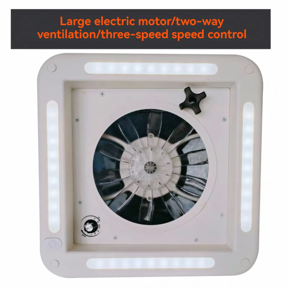 Upgraded 12V Two-Way Roof Ventilation Fan for Camper Vans, Rainproof and Bug-Proof Cover for Toilet Exhaust