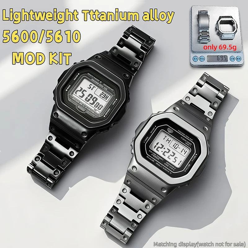 5600-5610-modキット-チタン合金サンドブラスト加工ケース-ストラップ-カシオ-dw-5600-gwx5600-gwb5600-gw-m5610-アップグレード用ウォッチバンド-ベゼルパーツ