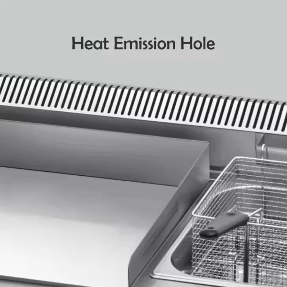 Multi-Function Gas Deep Fryer Noodle Cooker Commercial Combination Cooking Snack Equipment for Snack Food Deep Fryer and Griddle