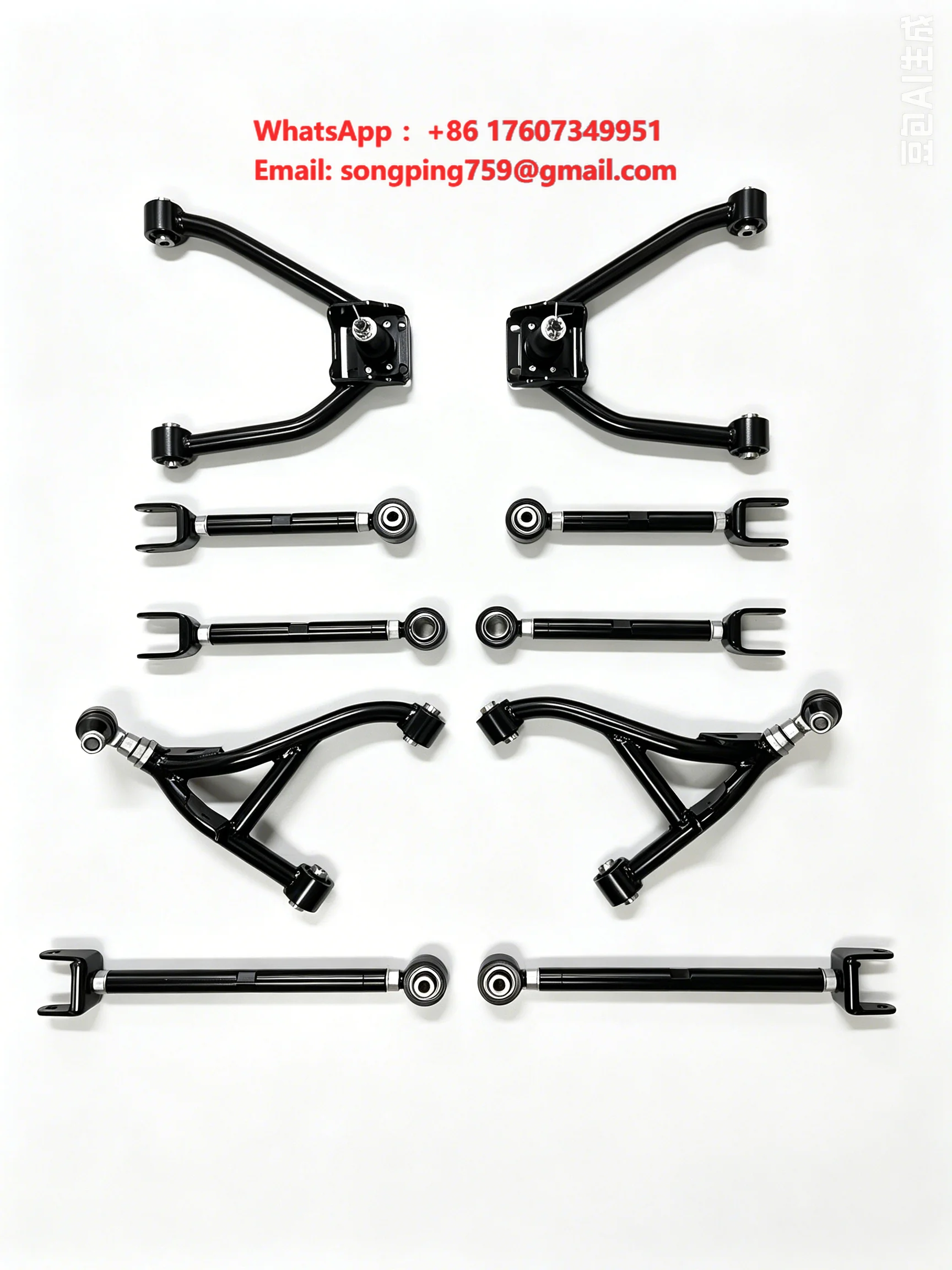 Front & Rear Adjustable Control Arms Kit for 350Z G35 Z33 V35 Coilver Model Inc Camber Traction Arms
