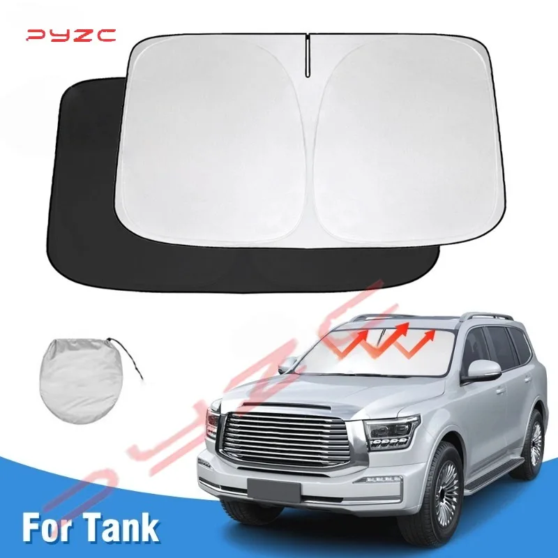 

Windshield Sun Shade For Great Wall GWM WEY Tank 500 2022-2024 Accessories Sunshade Sun Visor Protector Foldable Blocks UV Rays