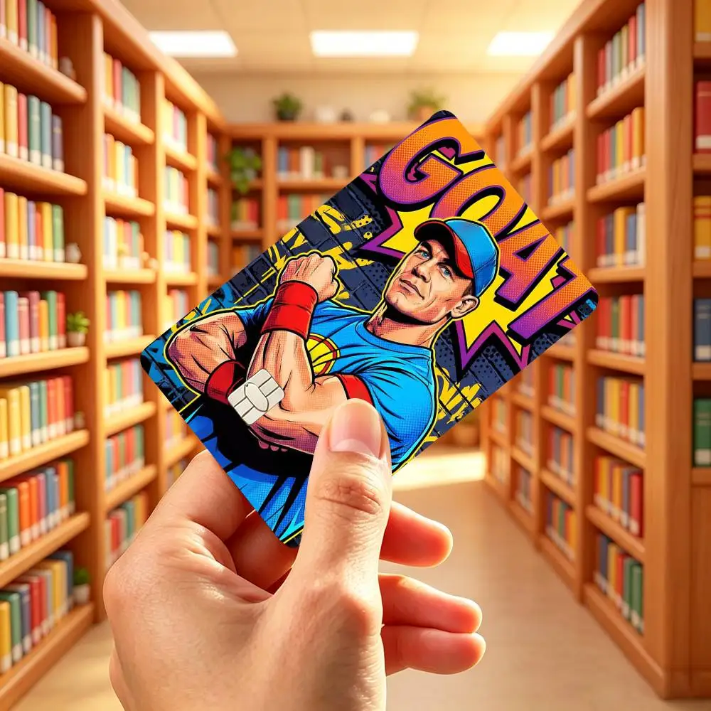 Wrestler J-John Cena Credit Card HD Stickers Small Chip Waterproof Sticker Game Card Decal Gift