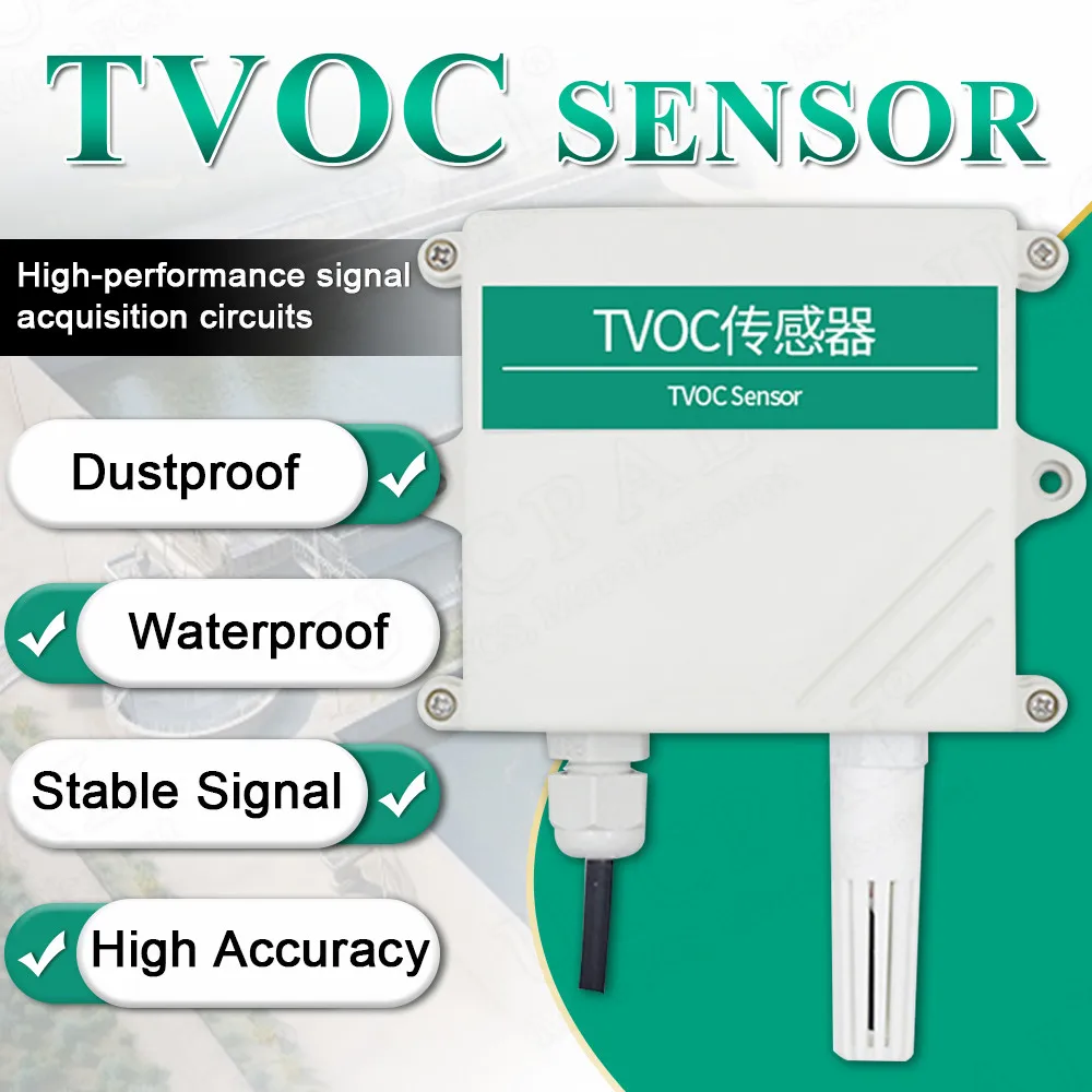 

TVOC Gas Detector Sensor Air Quality Transmitter RS485 0-5V 0-10V 4-20MA Output Environmental Monitor Transmitter