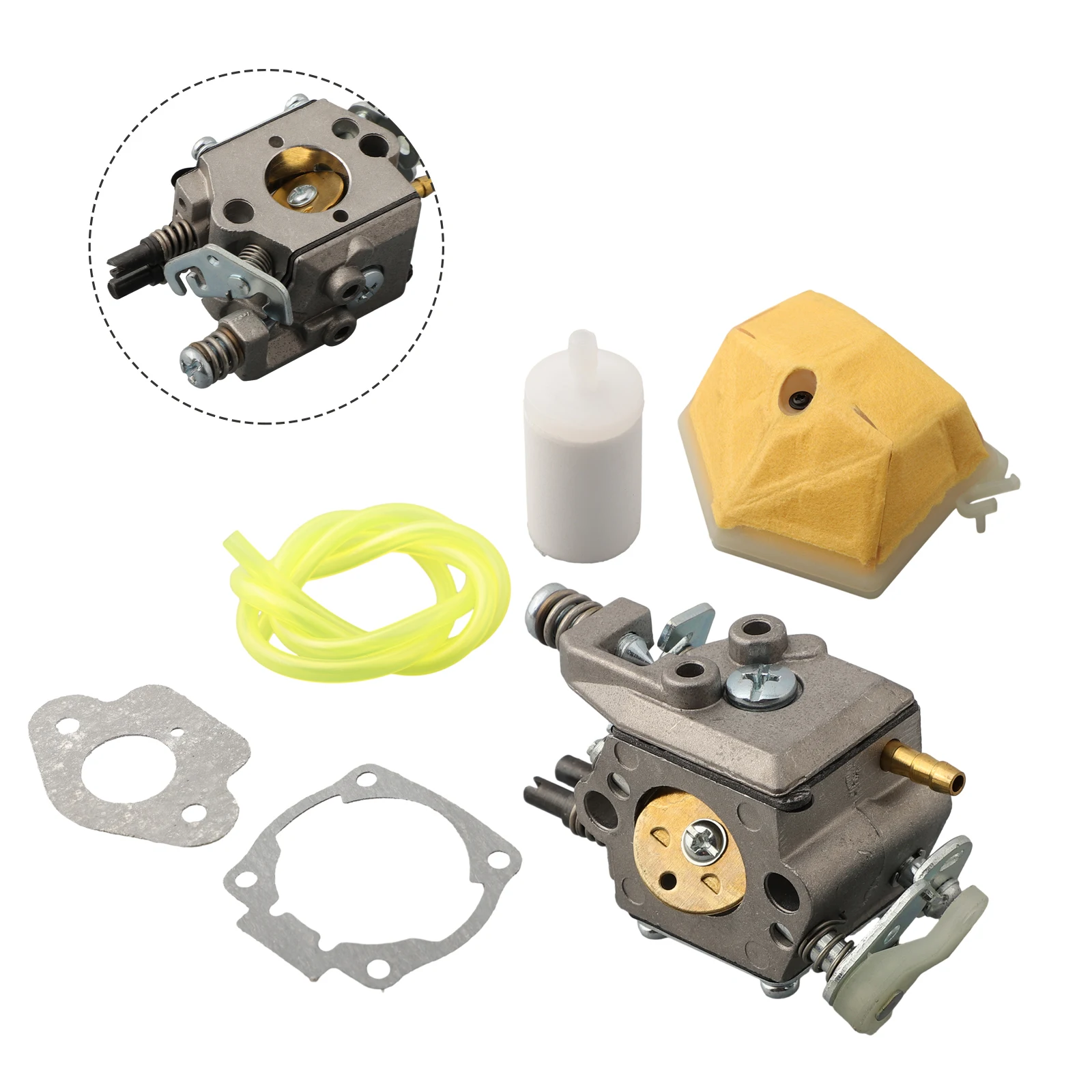 Replacement Carburetor Kit Compatible with WT170 50 51 55 Chainsaw Includes Carburetor Air Filter Fuel Line and Gaskets Set