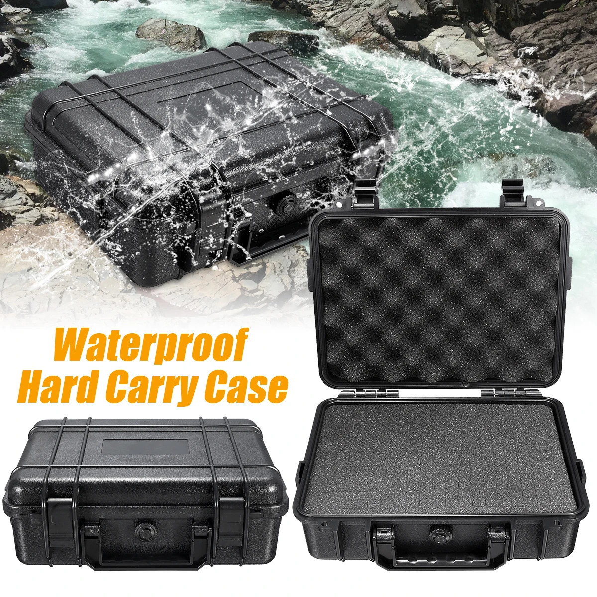 180*120*50mm Waterproof Hard Case Box Storage Box Tool Organizer Tool Box Safety Equipment Case with Sponge Suitcase Tool Case