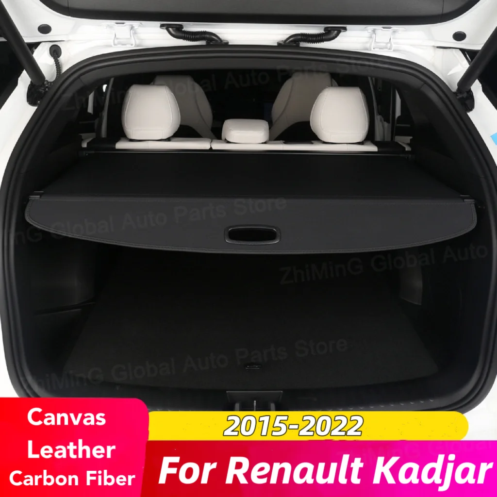 For Renault Kadjar 2015-2022 Black Privacy Screen Retractable Trunk Security Tonneau Cover Luggage Shield Shade Cargo Cover