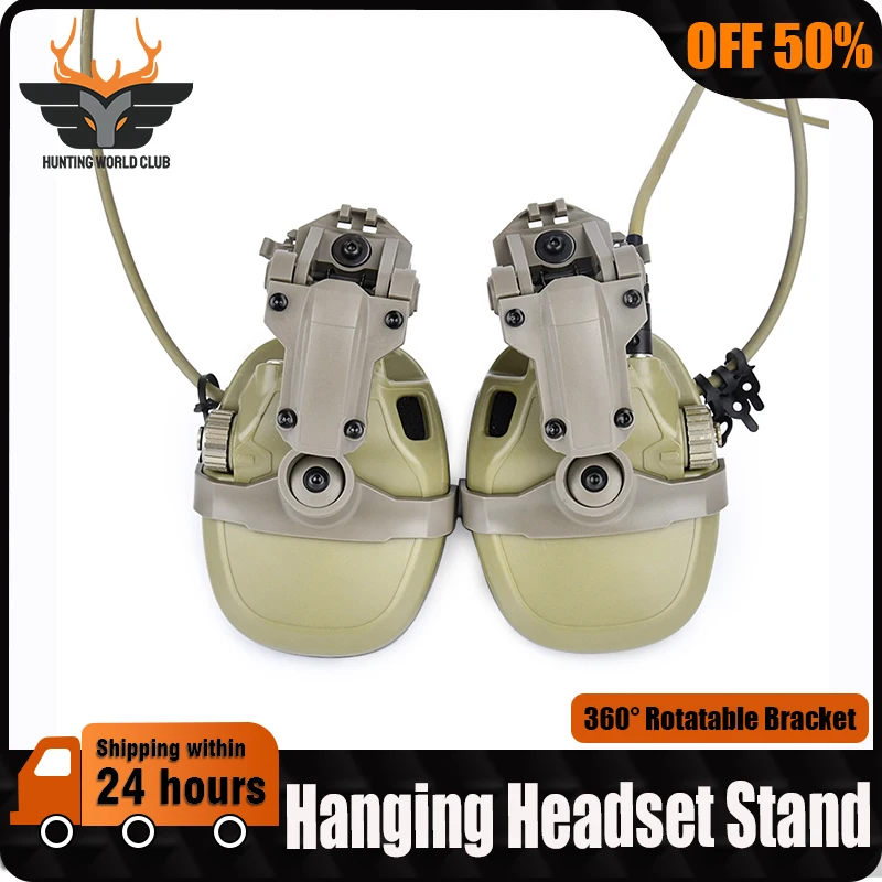 

WADSN Tactical Hanging Headset Stand 360 ° Rotatable Outdoor Shooting Hunting Weapon Accessory For Wendy FLUX And FAST Helmet