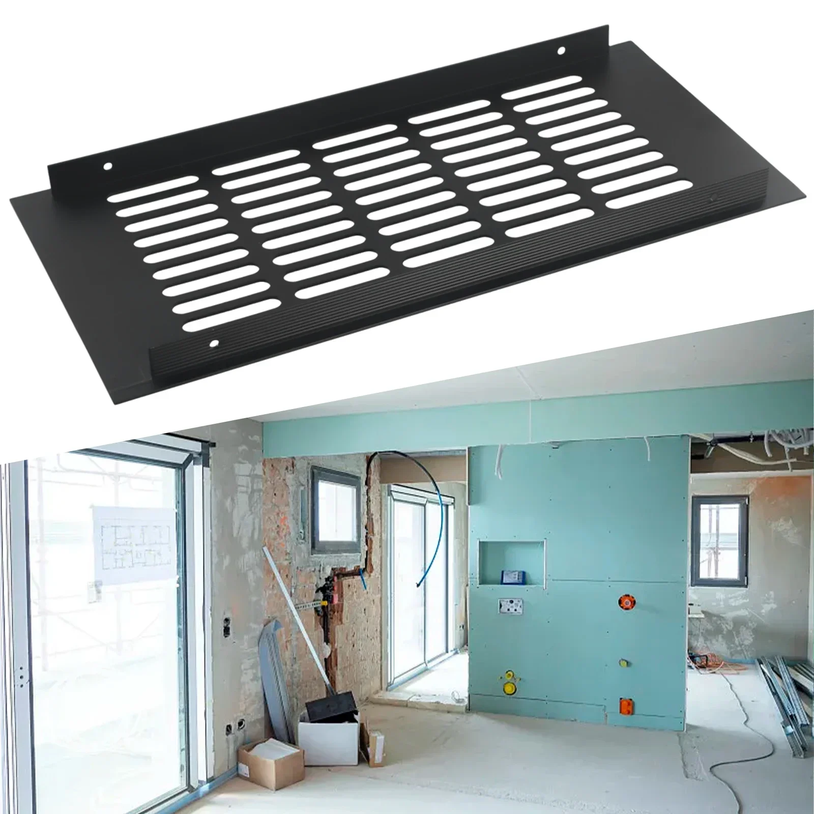 

New Air Vent Ventilation Cover Replacement Shoe Cabinets Wardrobes Waterproof Aluminium Bathroom Door Black Computer Cabinet