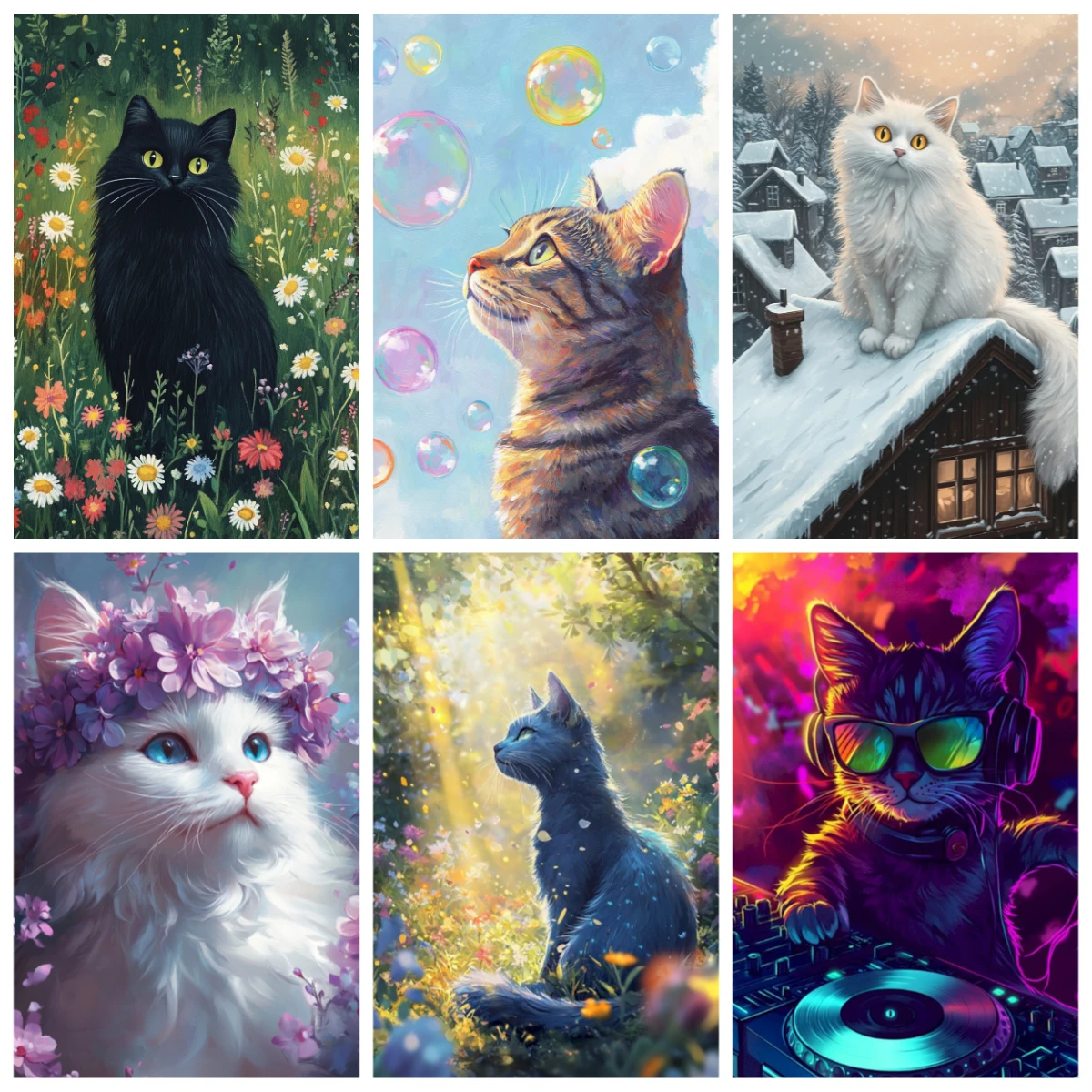 

1000 PCS Puzzles for Adults , Beautiful Scenery and Cats Jigsaw Puzzles Educational Games Colorful Puzzles Gifts Home Decor