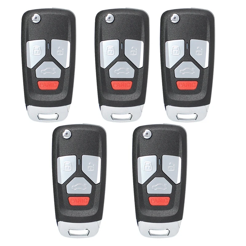 

For Xhorse XNAU02EN Universal Wire Key Remote Key Fob Flip 4 Button For Style For VVDI Key Tool 5Pcs/Lot