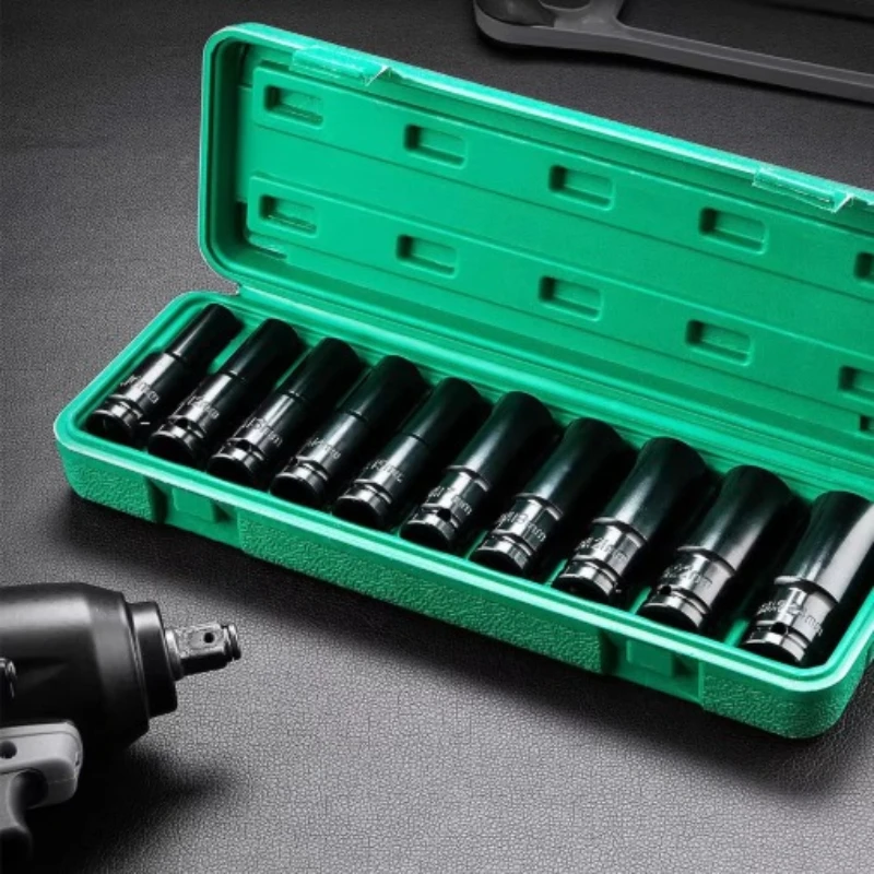 1/2Inch Drive Auto repair ratchet wrench combination socket Metric Sizes Carbon Steel Impact Socket Set with Hard Storage Box