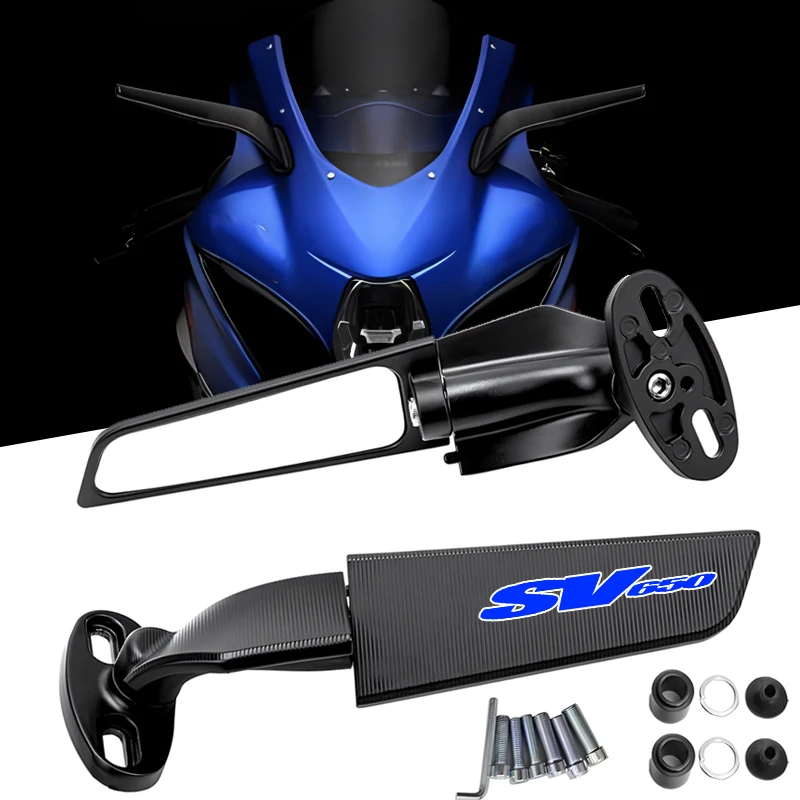 For Suzuki SV650 / S SV 650 S with logo Motorcycle CNC rearview mirror fixed wing Adjustable Rotating Side Mirrors