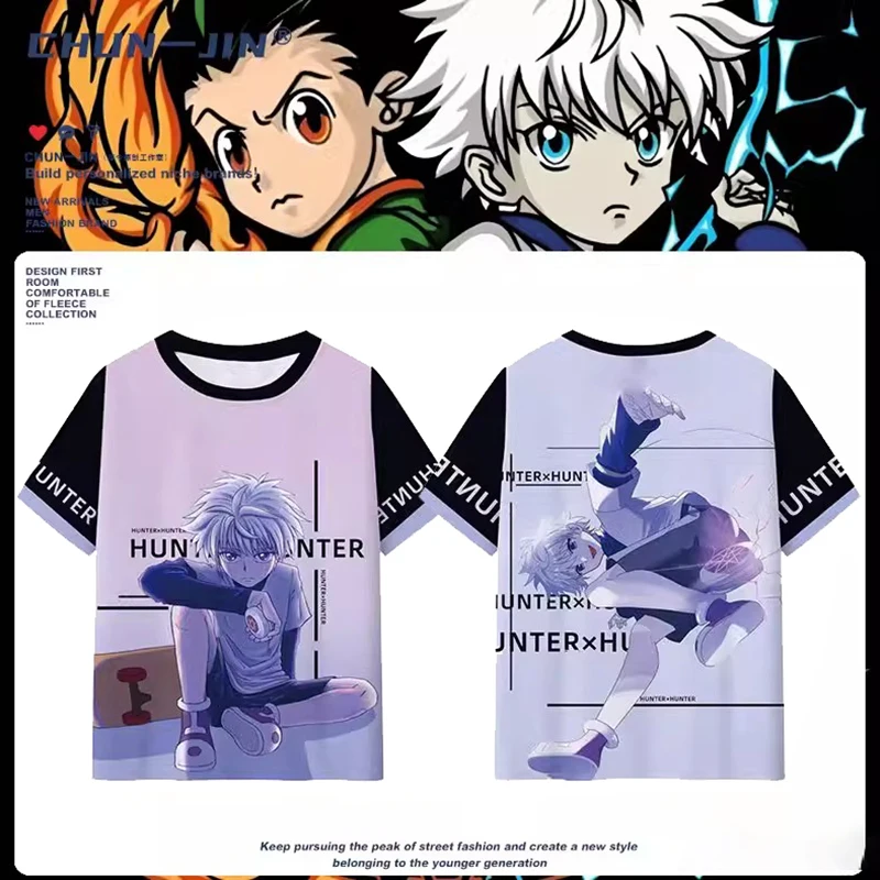 HUNTER × HUNTERT Anime Short Sleeve Game T-Shirt Casual Sweatshirt Adult COS Full Color Plus Size Fashion Clothes