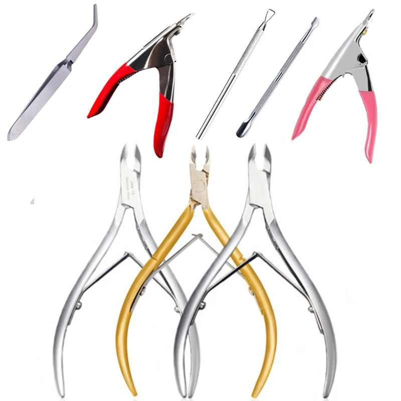 

1PC Stainless Steel Nail Art Manicure Tools Kits Set Cuticle Spoon Pusher Nippers Trimmer Nail Clipper Cutter Makeup Nail Tool