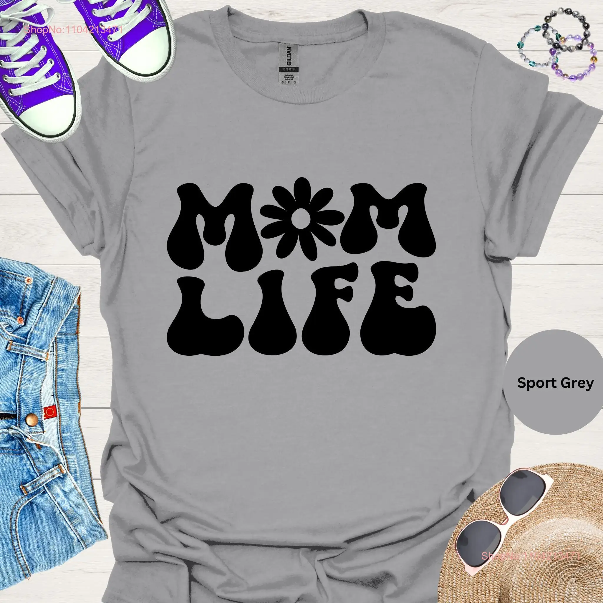 Mom Life T Shirt Mama Mother Mommy Nana for women oversized plus size shirts long or short sleeves