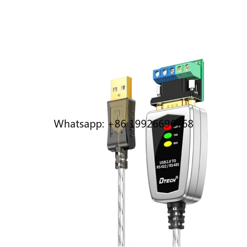 0.5m 1.2m 2m USB 2.0 to RS485 RS422 Serial Adapter Communication Converte Cable with TXD RXD LED