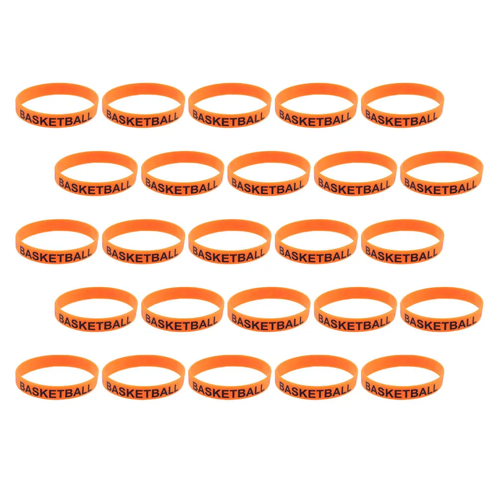 

50 Pcs Basketball Bracelet Silicone Party Wristb s Decorative B Straps Letter Slap Bracelets Soft Durable