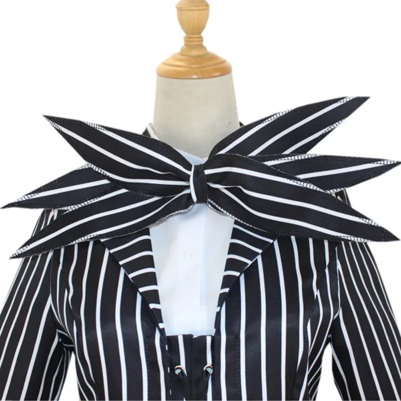 Cos Film The Nightmare Before Christmas Jack Skellington Cosplay Outfits Kleid Mantel Karneval Weihnachtskostüm für Männer Frauen