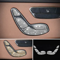 For Mercedes-Benz S Class W222 14-20 Crystal Style Car Front Seat Adjust Buttons Cover Trim