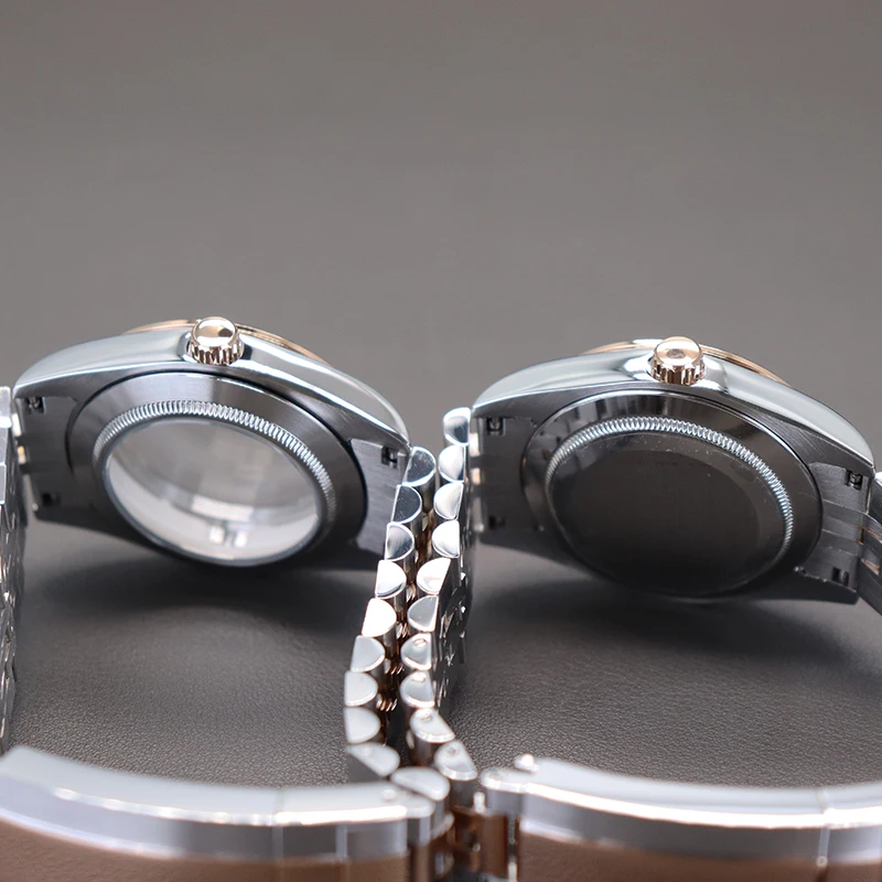 Silber- und Roségoldfarbene 36mm 40mm Luxus-Herrenuhrengehäuse mit Armband für NH34 NH35 NH36 NH38 Miyota 8215 Uhrwerk Zifferblatt Oyster Datejust – Detail 11