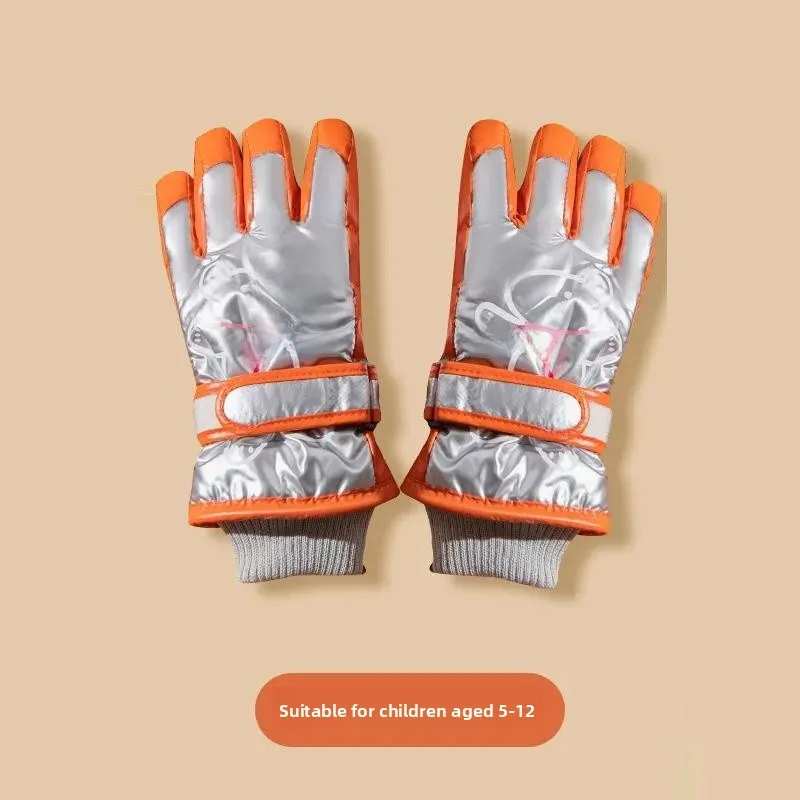 

Thickened Fleece Children's Ski Gloves Winter Warm Cartoon Cotton Gloves for Boys And Girls Baby Girls Boys Snow Gloves
