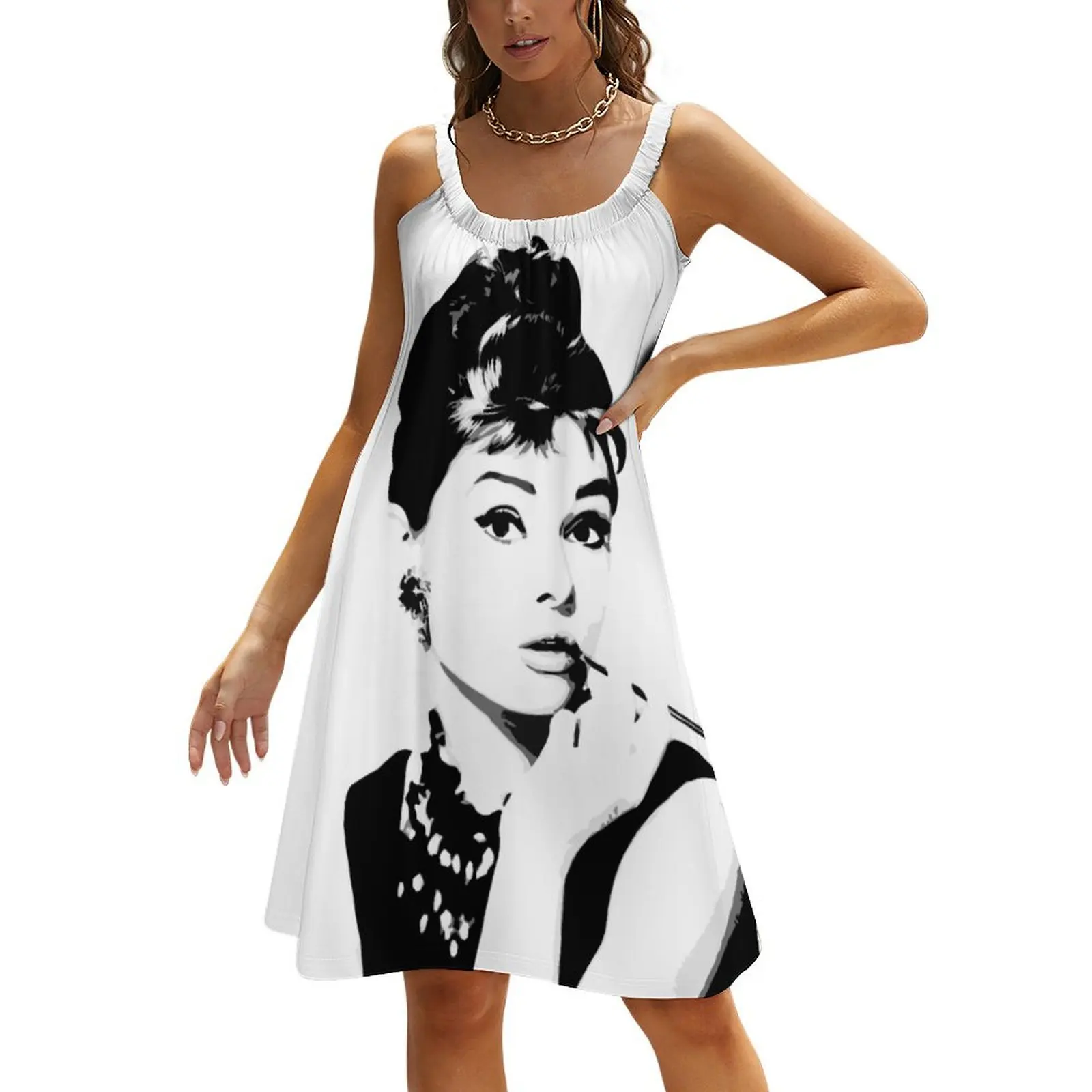 

Audrey Hepburn Portrait Art Beach Sling Skirt clothes for woman dress dresses