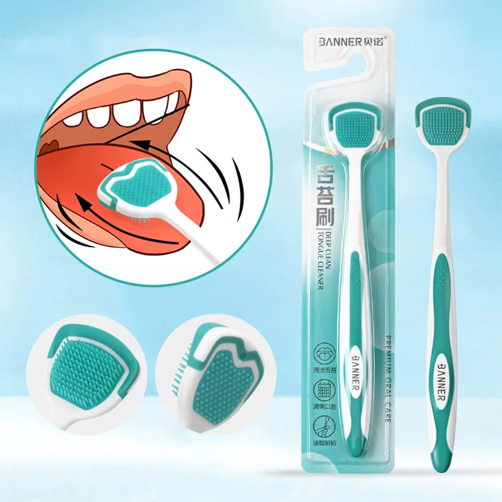 Zungenreiniger-Bürste, Mundreinigung, Schaber, frischer Atem, Reinigung, Zungenbeschichtung, Bürste, Pflegewerkzeug, Zunge, schlechte Hygiene, Pflege, Entfernung