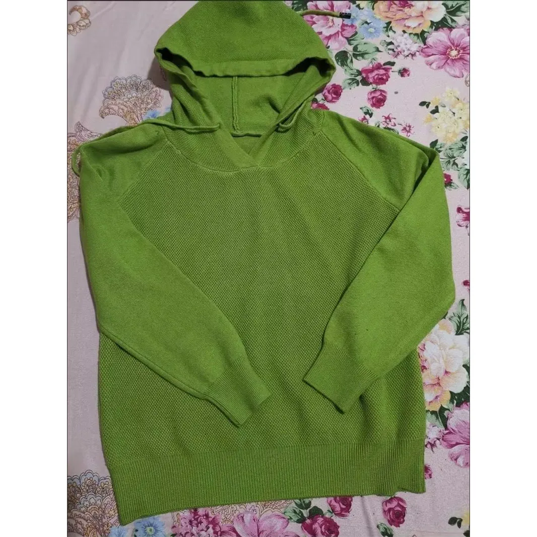 Donna Primavera Autunno Nuovo Maglieria per il tempo libero Maglione ispessimento Donna Maglione pullover con superficie in maglia con cappuccio e vestibilità ampia