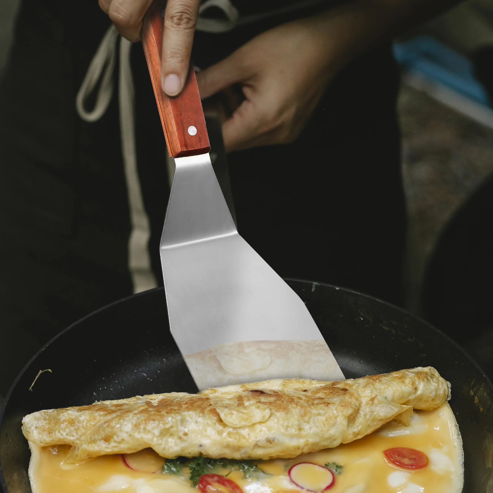 

Stainless Steel Frying Spatula Set Kitchen Cooking Spatulas Heat Resistant Multi Function for Baking Grilling Pizza