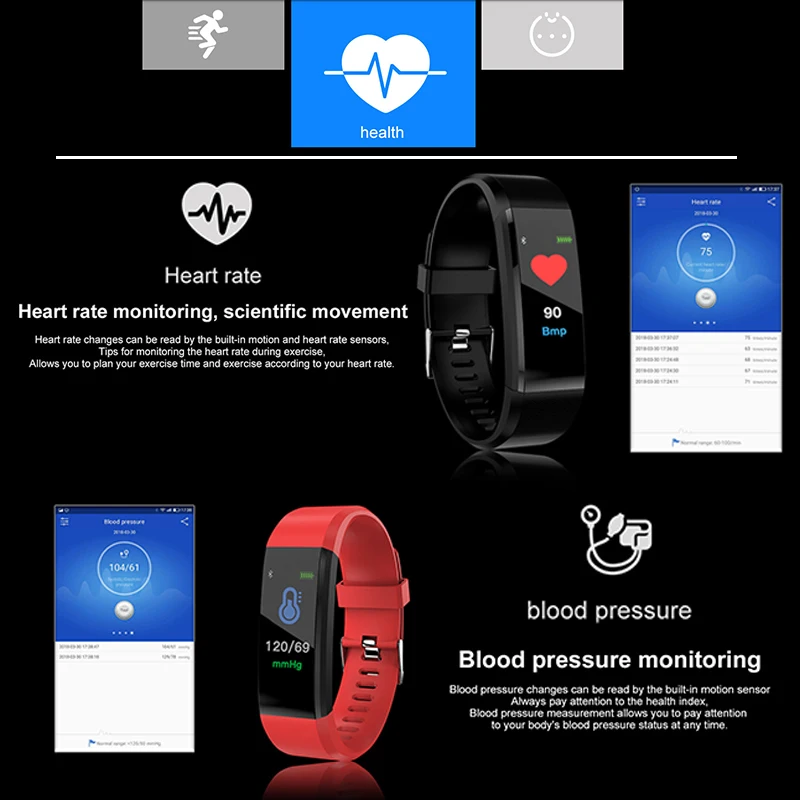 Smart Watch Women Men Kids Heart Rate Monitor Blood Pressure Fitness Tracker Waterproof Digital Watches For Ios Android Huawei