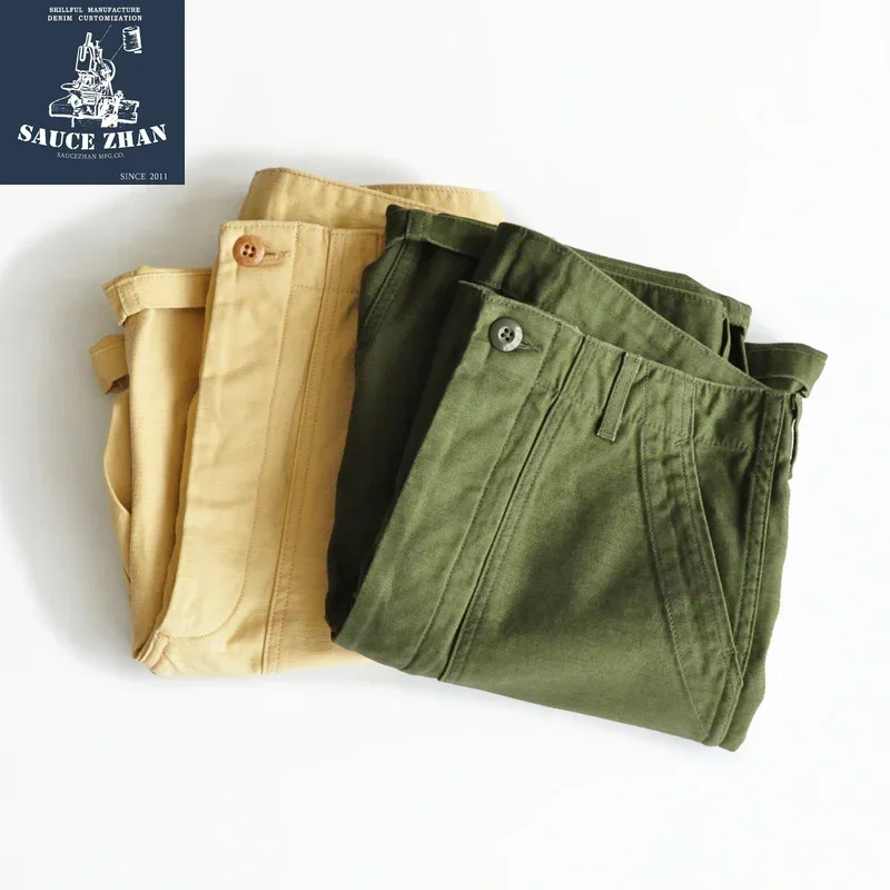 SauceZhan-pantalones de panadero OG107 para hombre, pantalones cortos del Ejército de EE. UU., Vietnam, HBT, Estilo VINTAGE, Militar