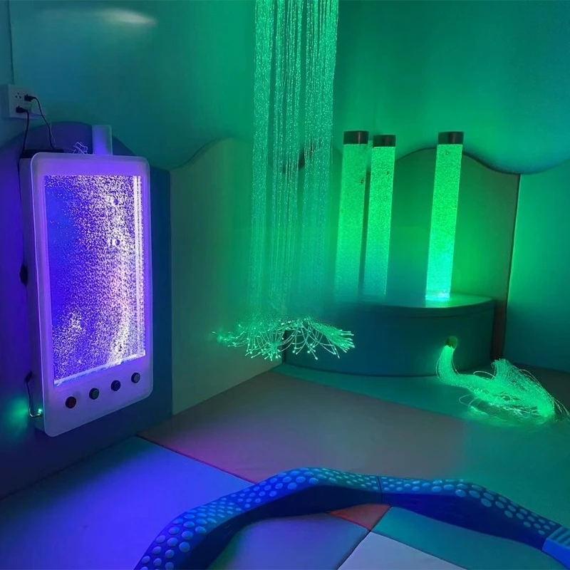 Dancing water board acrylic bubble wall with 4 buttons for multi-sensory rooms