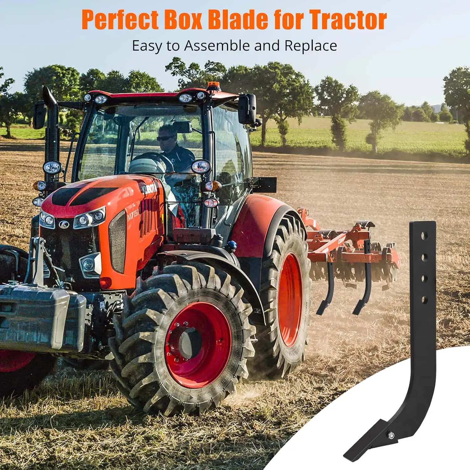 Lame de scarificateur robuste Garvee de 18 pouces, à 4 trous réglables, pour tracteur, compatible avec la plupart des lames de scarificateur, pour creuser et labourer, préparation du sol, lot de 6 pièces