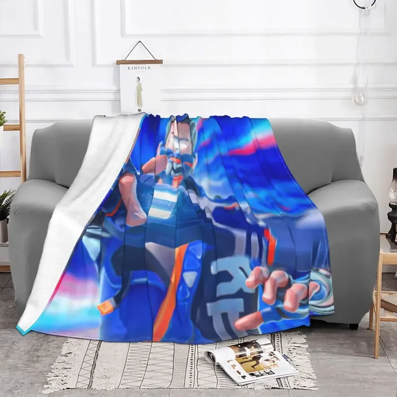 Valorant Game Anime Knitted Blankets Flannel Lightweight Throw Blanket for Airplane Travel Bedspread