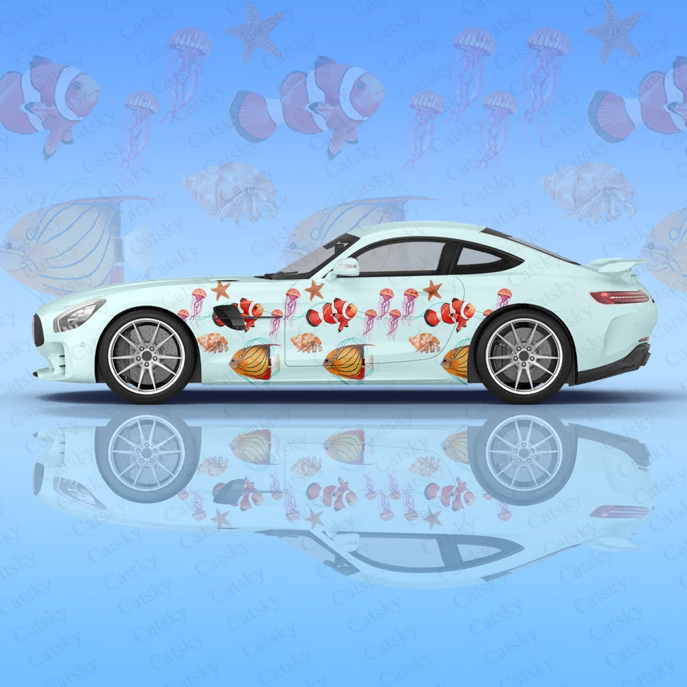 

Sea Life Animal Octopus, Shark Design Car Body Stickers Itasha Vinyl Car Side Decal Sticker Car Body Sticker Car Decor Stickers