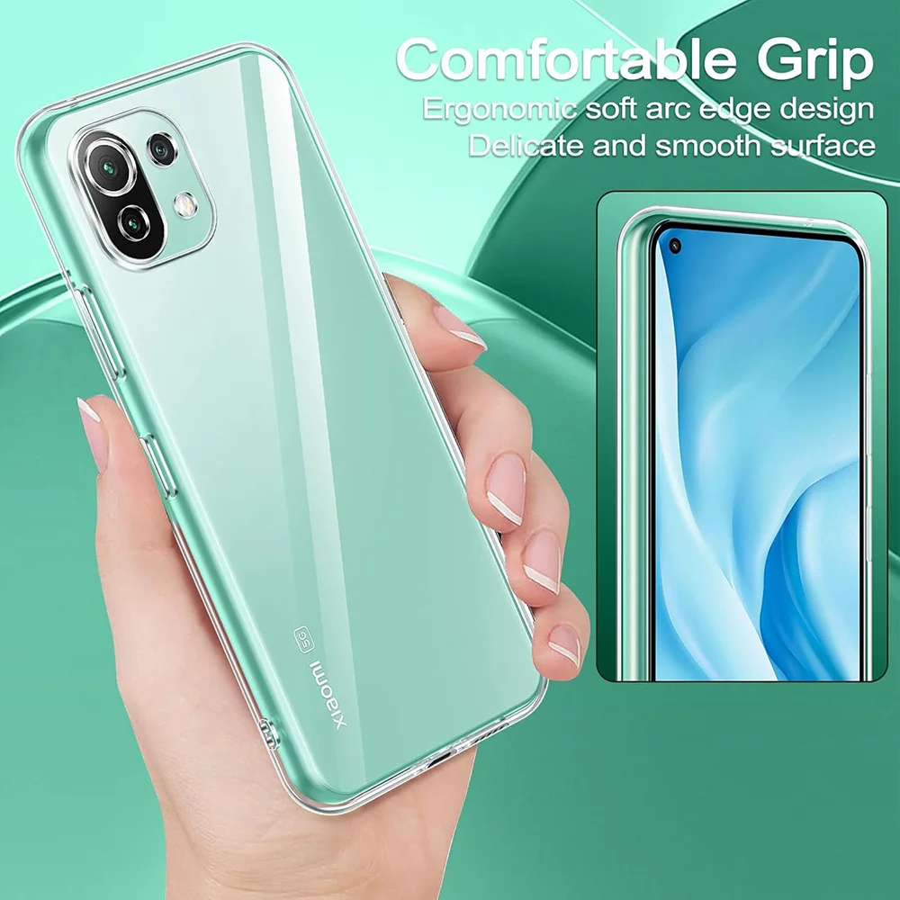 Silicone Soft Case For Xiaomi Mi 11 Lite 11i 11X Pro Ultra 5g Ultra Thin Clear Slim Phone Shell Shockproof Transparent TPU Cover view 6