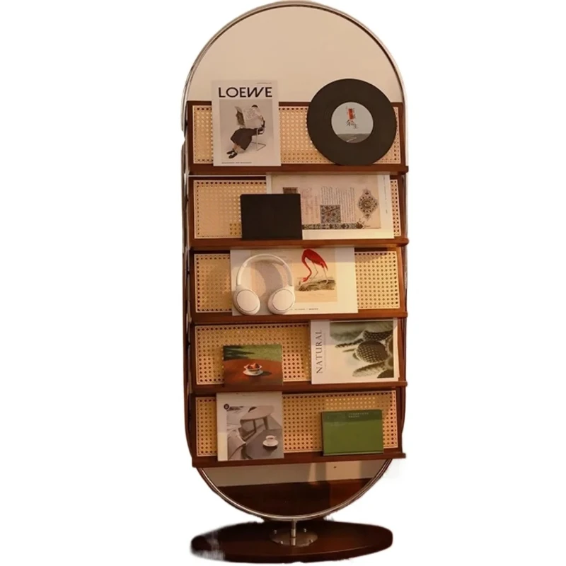 

Luxury Medieval Solid Wood Shelf French Country Style Multi-Layer Magazine Rack for Newspaper Album Storage Display Stand