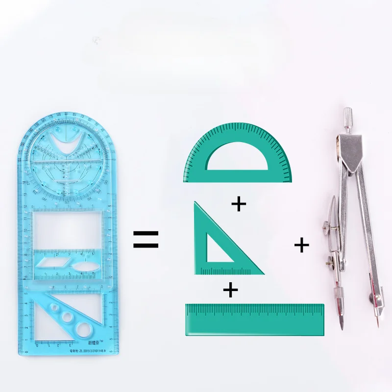 Kids Geometric Ruler Geometric Drawing Measuring Tool for School Student Office Architecture Measuring Ruler Drafting Supplies