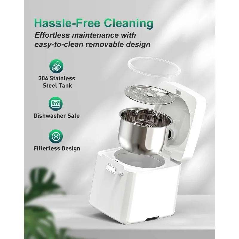 Stainless Steel Humidifier, 3.3L/0.87Gal Steam Humidifier Large Room up to 800 sq ft, Easy to Clean Warm Mist Humidifiers for Be