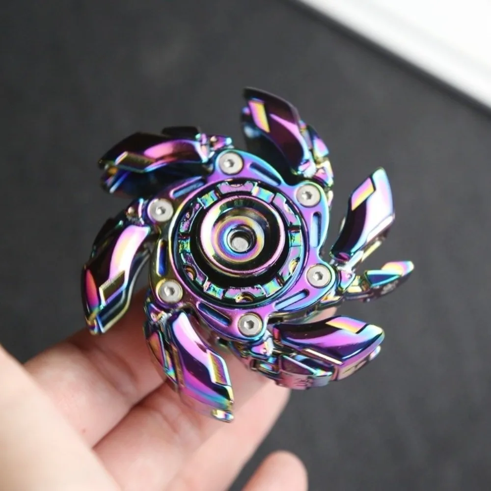 Adult Mechanical Fidget Spinner Premium Alloy Smooth Spin Gyro Magnetic Metal Deformable Spinning Anxiety Relief