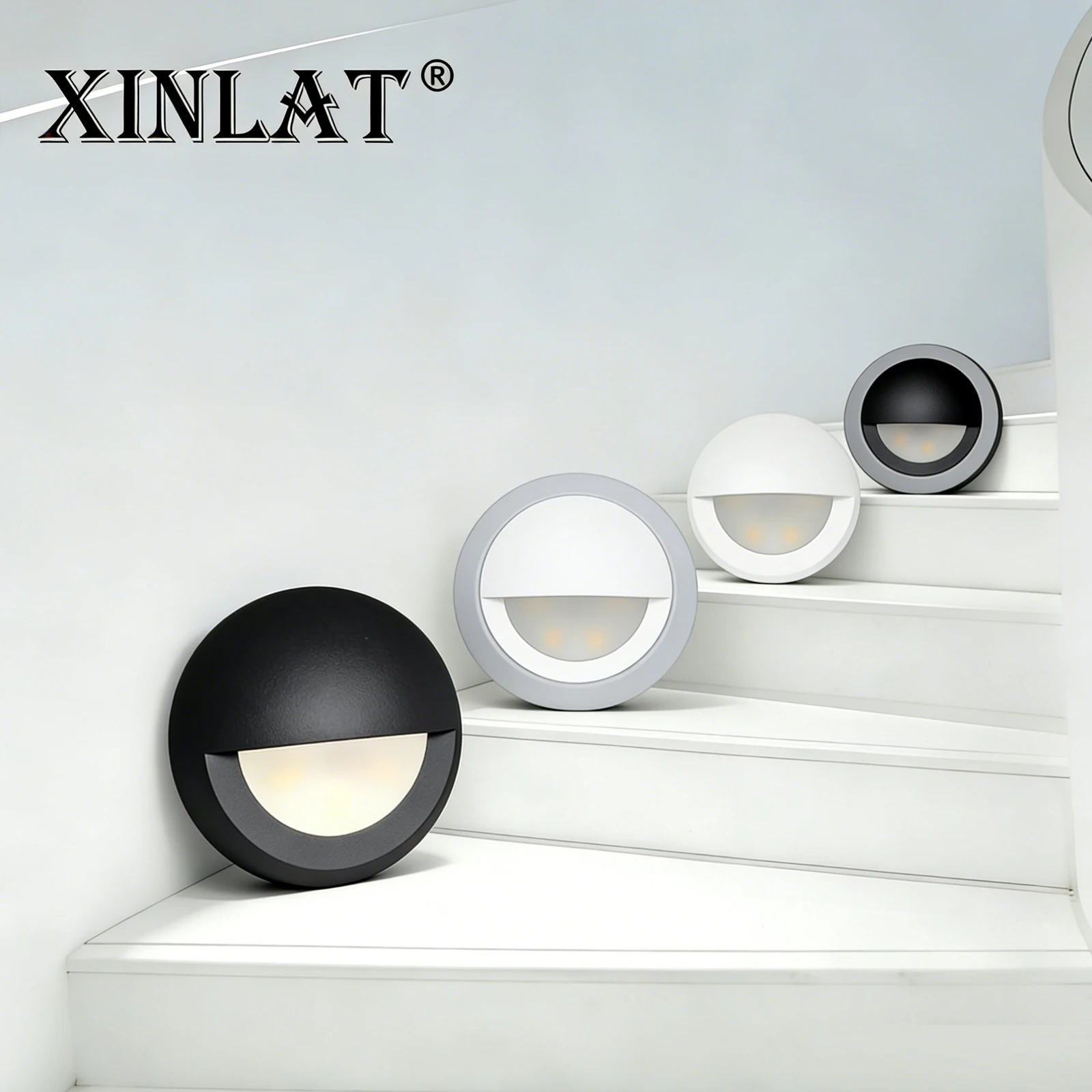 

Наружный настенный светильник, светодиодный светильник для ступеней и лестницы, встраиваемый светильник без датчика, светильник для балкона, ванной комнаты, круглый, водонепроницаемый, белый, черный, 3 Вт