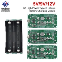 Type-C 15W 3A Fast Charge UPS Power Supply / 18650 Lithium Battery Charger Module DC-DC Step Up Booster Converter 5V 9V 12V