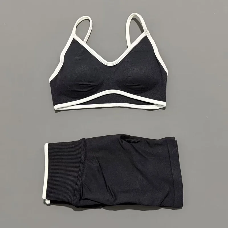 2-delige dames Ignite Sculpt Scrunch korte yogabroekjes set fitness fiets elastische sportbroek pak hardloop sport shorts set
