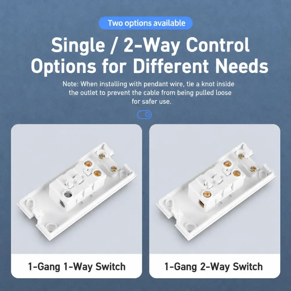 New 1 Gang 1 Way Surface-mounted Control Switch 110~250V Hand-pinched Dual Control Switch 2 Gang 2 Way Control Switch Bedside