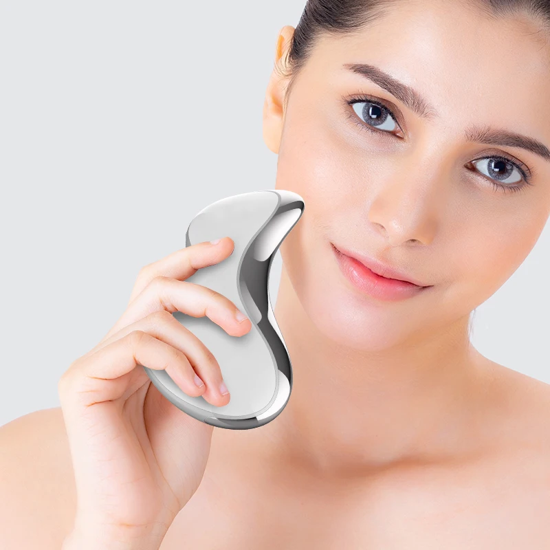 Smart Library Gesicht Vibrierende V-Form Guasha Schaben Massage Werkzeug Elektrische Gua Sha Board Pflege Facelifting Anti Aging